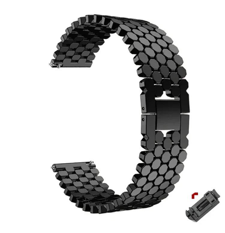 Stainless steel band for Samsung Galaxy Watch 6 (43mm, 47mm, 4, 42mm, 5, 40/44mm), 20mm, 22mm strap; Huawei Watch 4 Pro GT3 (46mm, 43mm) bracelet. Band color: mm; Ships from: Parallel import.