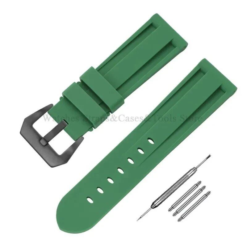 Silicone watch band compatible with Panerai, 20mm, 22mm, 24mm, 26mm, sports replacement strap, compatible with Omega, men's and women's rubber bracelet, band color: mm, parallel import