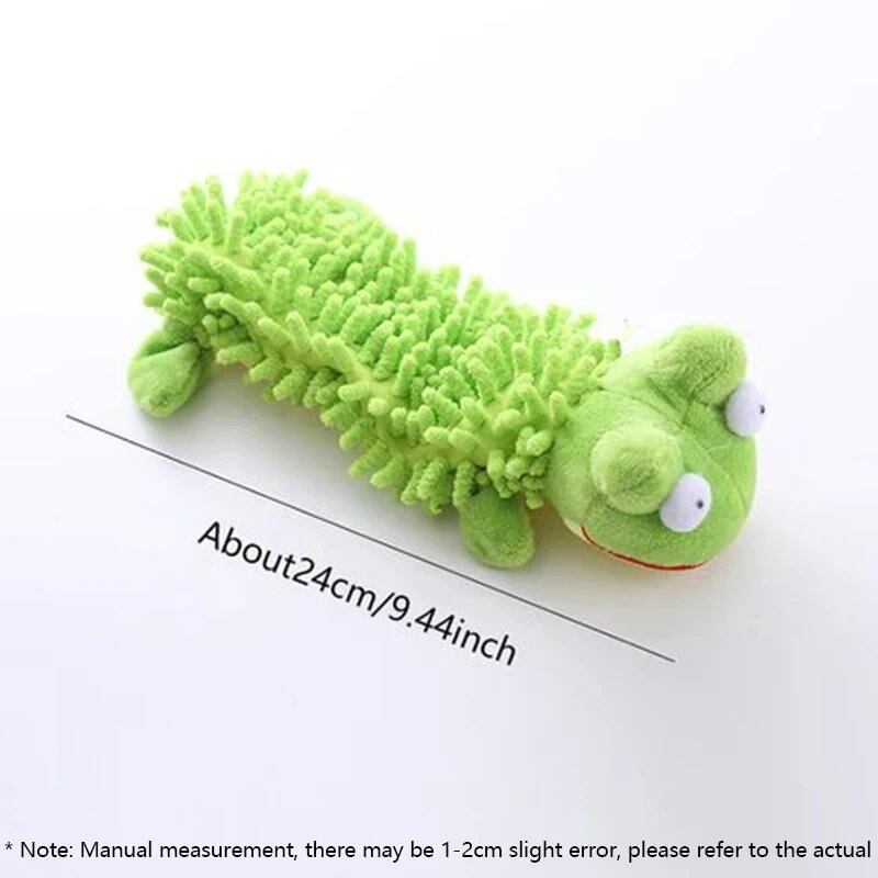 1 Squeaky Dog Chew Plush Toy, Pet Toy, Mop Dog, Frog & Hippo Shape, Teeth Grinding Prevention, Parallel Import