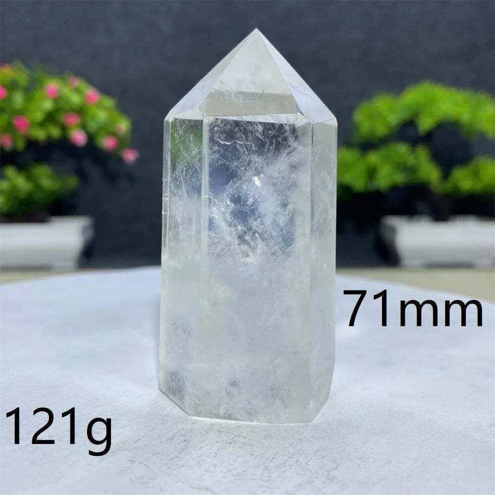 白水晶タワーワンド 六角オベリスク 研磨工芸品 天然原石 ミネラル標本 スピリチュアル瞑想ヒーリング 並行輸入品