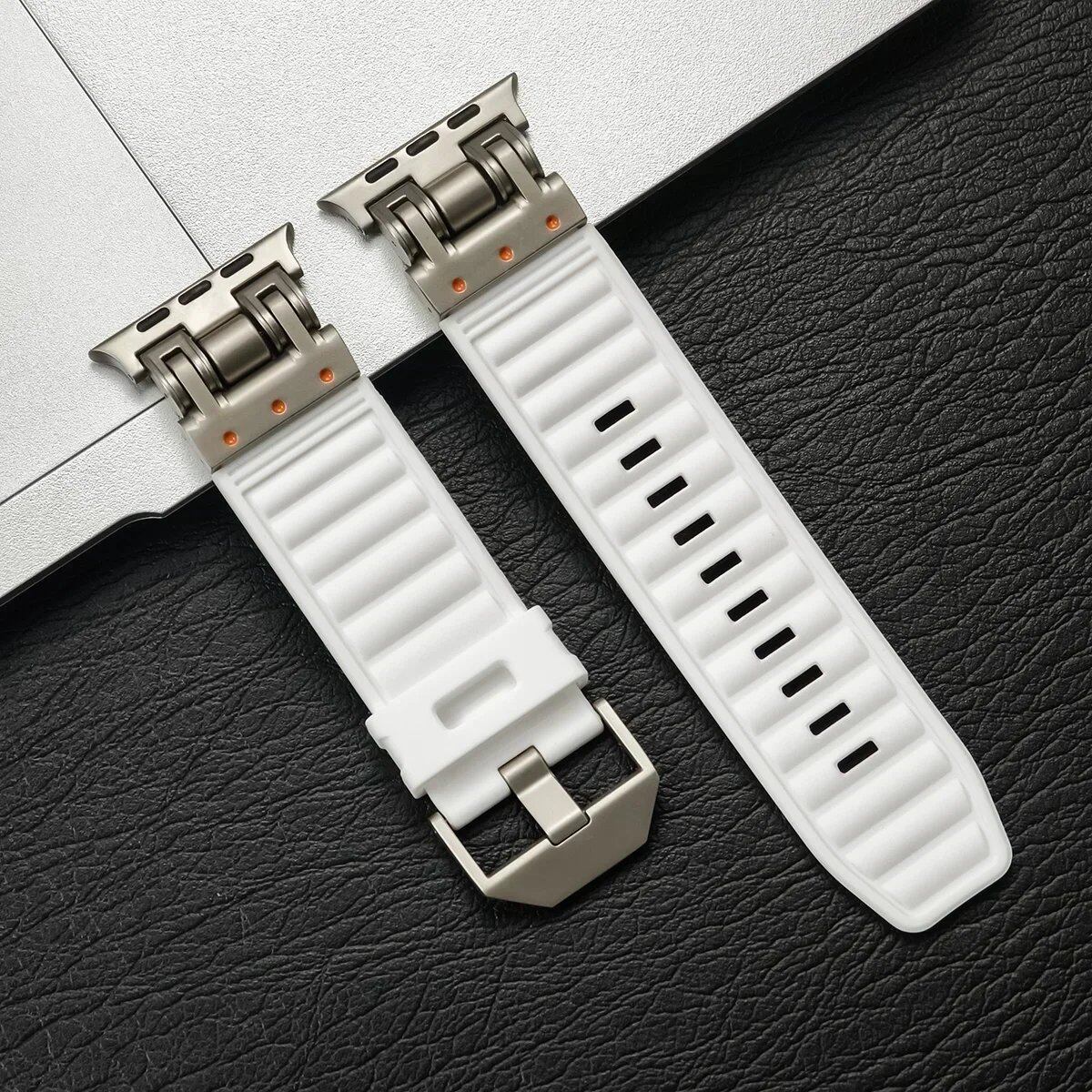 Silicone Sport Band for Apple Watch Ultra2 (49mm, 46mm, 45mm, 44mm) - Compatible with iWatch Series 10/9/8/7/6/5/4/3/2/1 and 42mm Models. Sizes: 42mm, 44mm, 45mm, 46mm, 49mm; Band Colors: Parallel Import
