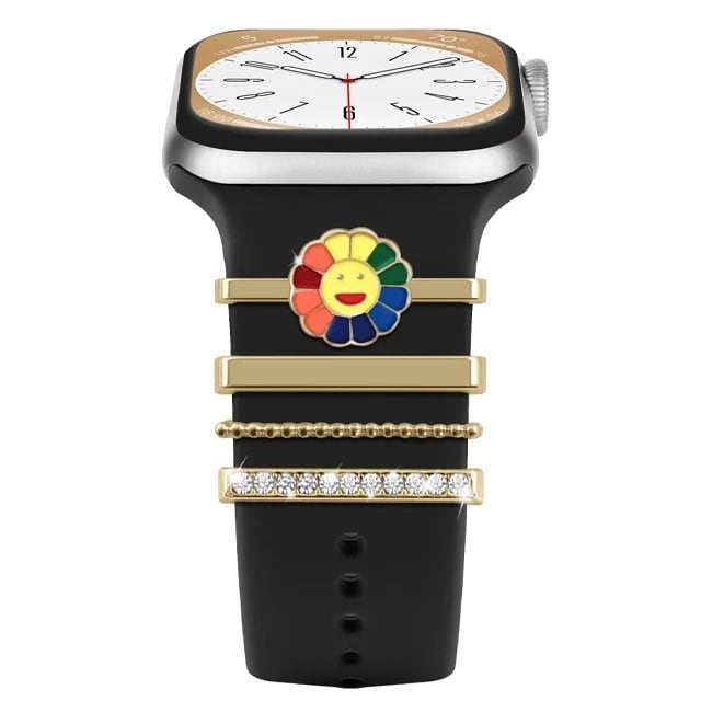 Diamond Jewelry-Embossed Band for Apple Watch Ultra 2, 9, 8, and 7, Compatible with Samsung and Huawei, 20/22mm Bracelet Strap, Band Color: ; Ships from: Parallel Import