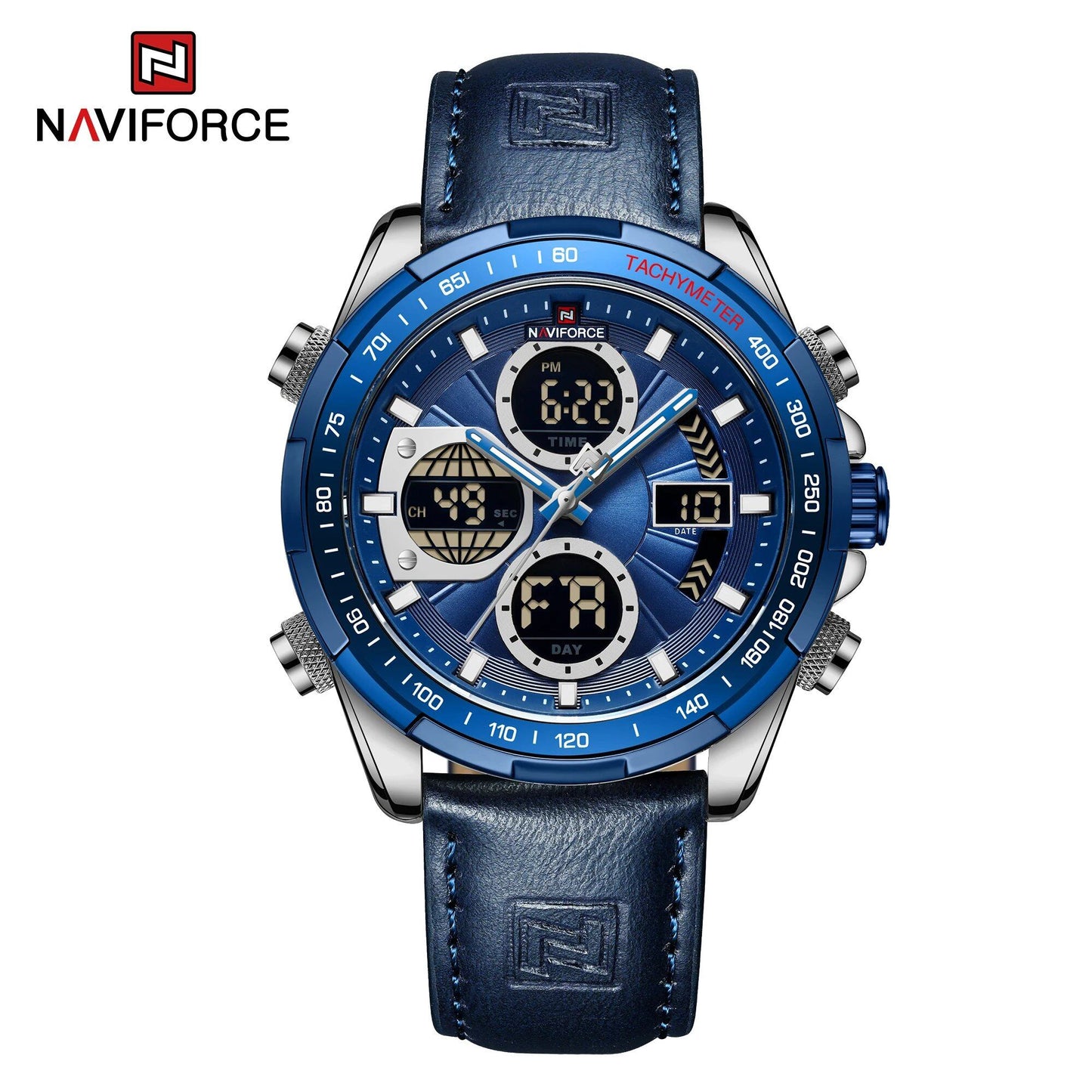 NAVIFORCE Men's Fashion Military Watch, Luxury Original Sports Chronograph, Waterproof Quartz Digital Wristwatch, Parallel Import