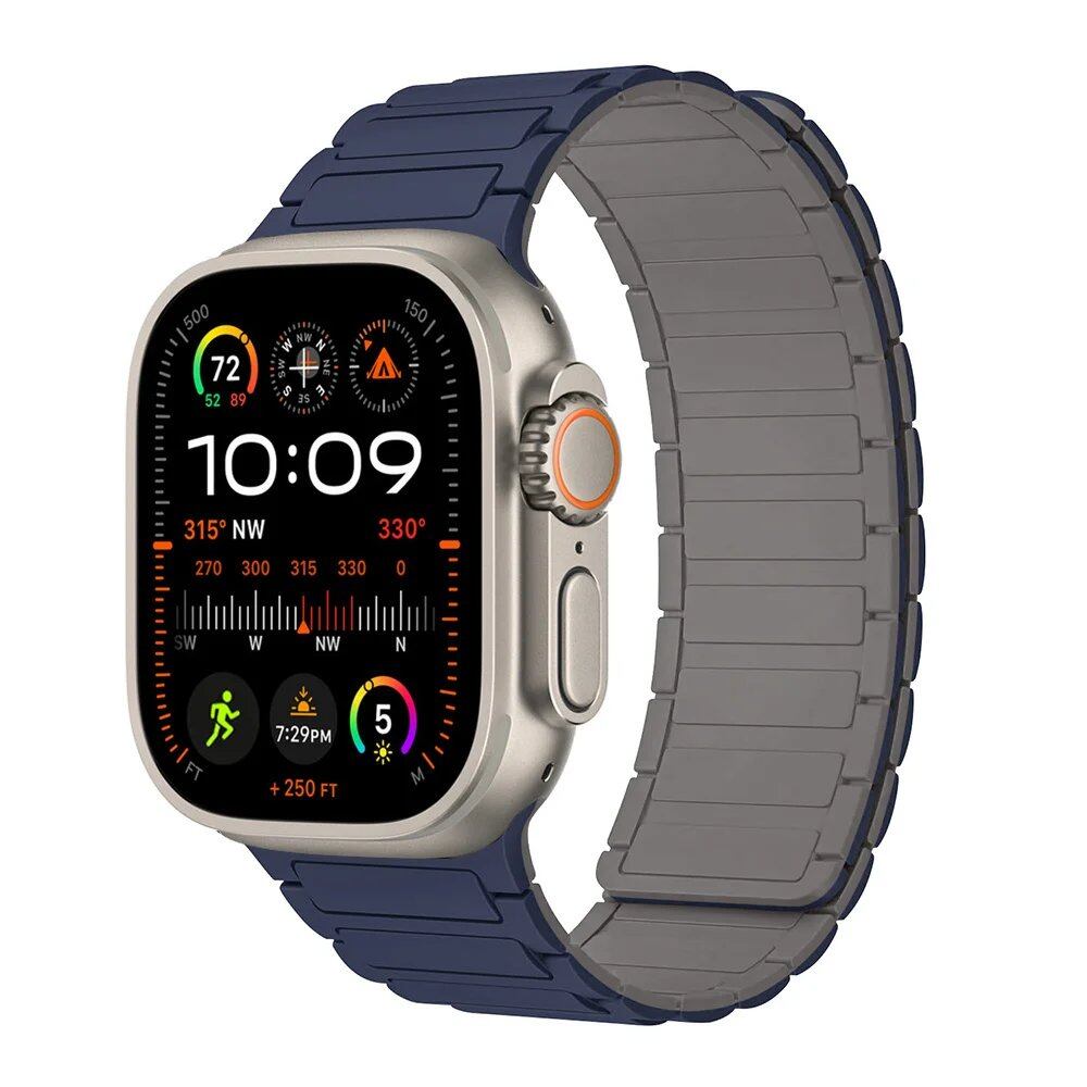 Magnetic Strap for Apple Watch, Silicone Wristband, 45mm, 44mm, 40mm, 46mm, 41mm, 42mm, 38mm, Compatible with iWatch Series 8/7/6/SE/9/10/Ultra 2/49mm, Band Color: mm; Parallel Import