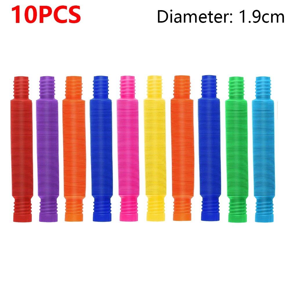 Set of 10/20/30 Colorful Pop Tubes, Rainbow, Fidget Toy, Expandable Plastic Stretch Pipes, Stress Relief Toy, Pressure Relief Toy, Gift, Color: cm, Parallel Import
