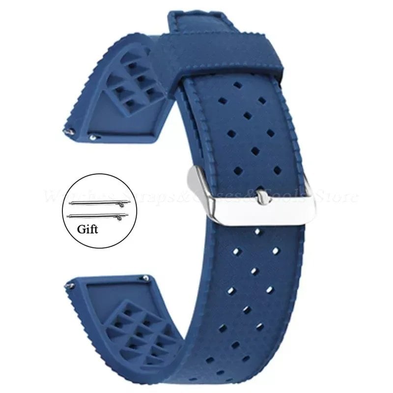 Premium-grade Tropic Silicone Watch Strap, 20mm, 22mm, Seiko, Oris, Omega, Quick Release, Diving, Waterproof, Rubber Bracelet, Band Color: mm, Parallel Import