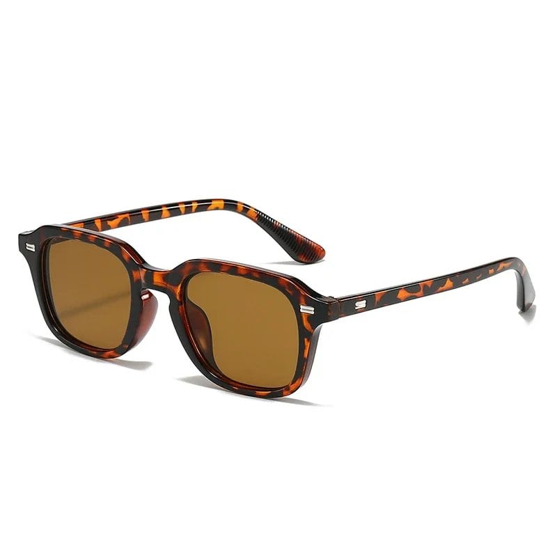 JNPCXI Square Candy Color Sunglasses for Women and Men, Retro Rivet Design, Orange Sunglasses with UV400 Protection, Frame Color: As Shown; Lens Color: Parallel Import