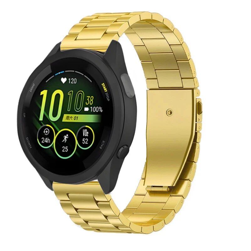 Compatible with Garmin Forerunner 55/265/965/165/255/955/Venu 3/2/Active 5/Vivomove Trend, 22mm, 20mm, and 18mm Metal Stainless Steel Bracelet Bands (Imported)