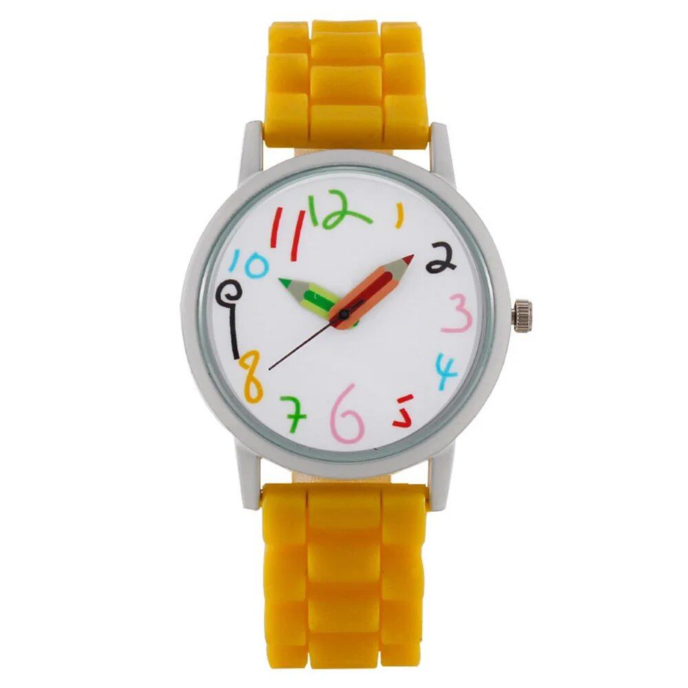 Women's Fashion Watch, Simple Pencil Design, Digital Quartz Watch, Casual, Jelly-Type, Multicolor, Silicone, Dress Watch, Wristwatch, Parallel Import