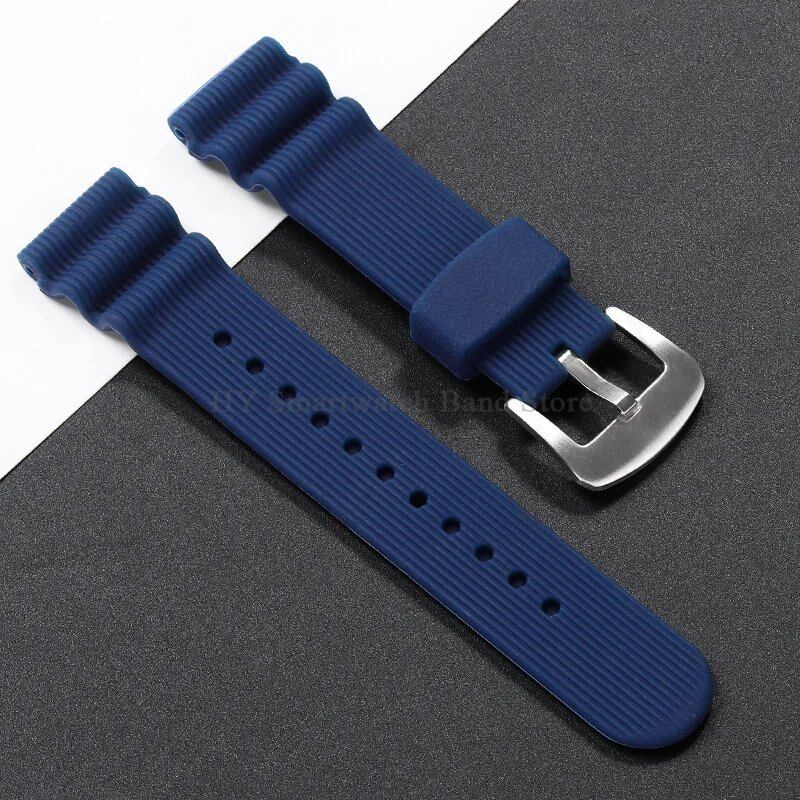 22mm Watch Strap for Seiko 007, Omega Dive Watch, Tudor Sport, Men's Waterproof Rubber Bracelet, Band Color: 22mm; Band Width: 22mm, Parallel Import