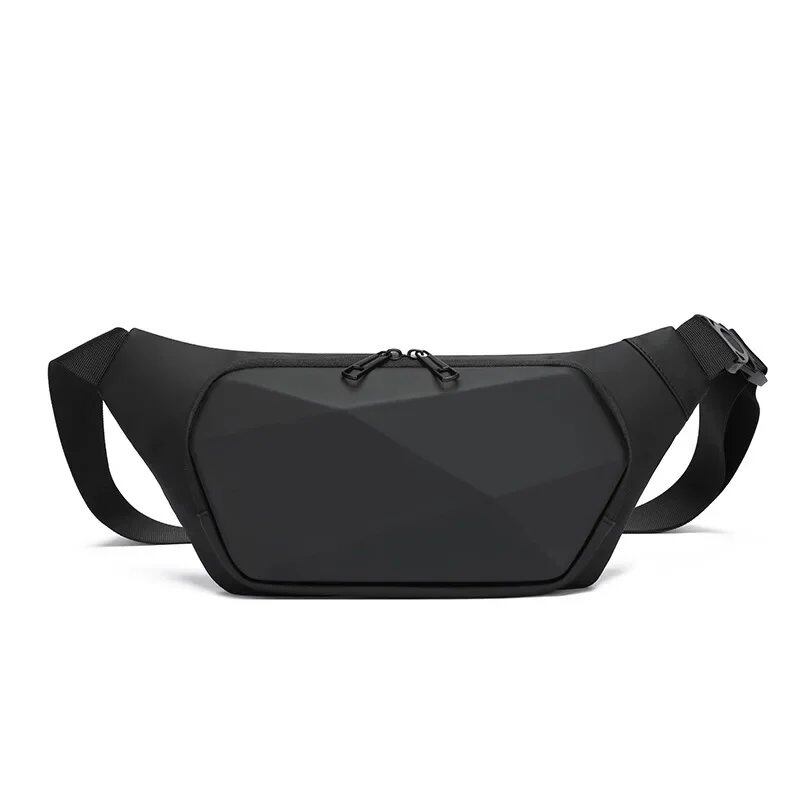 メンズ用防水チェストバッグ ショルダーストラップ付きハードシェルクロスボディバッグ 通勤用小型バックパック ウエストバッグ 色: 並行輸入品