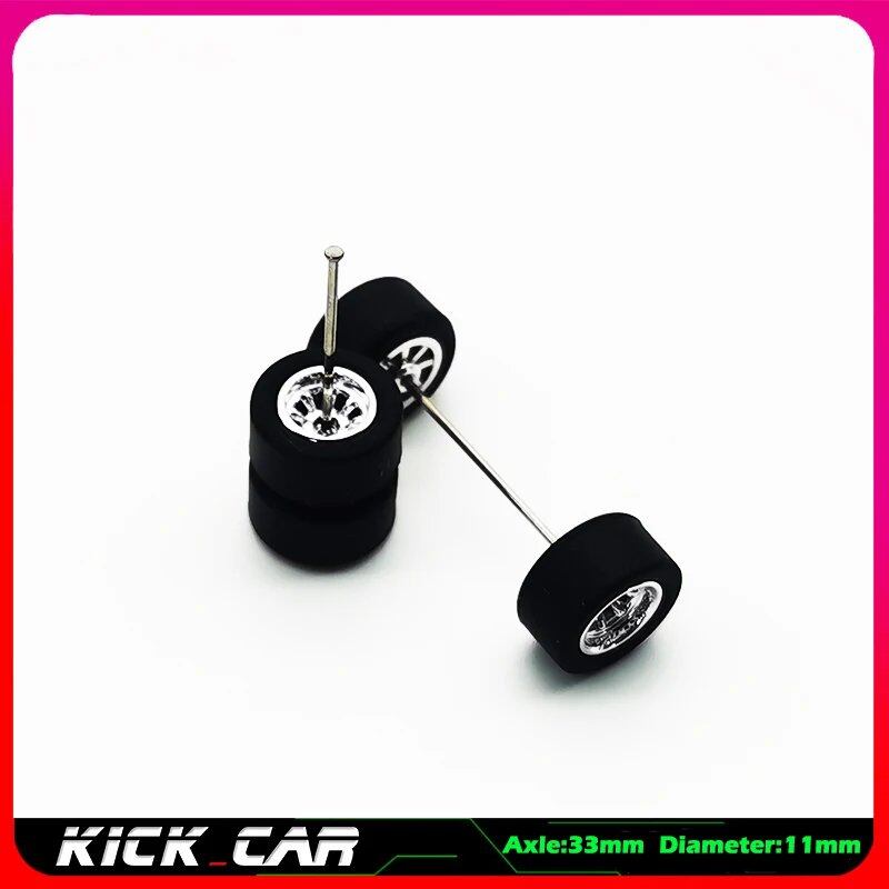 1/64 scale model car wheels with rubber tires, set of 4, ABS plastic, basic conversion parts for Hot Wheels, Tomica, and Mini GT. Color: WTS. Ships from: Parallel import.