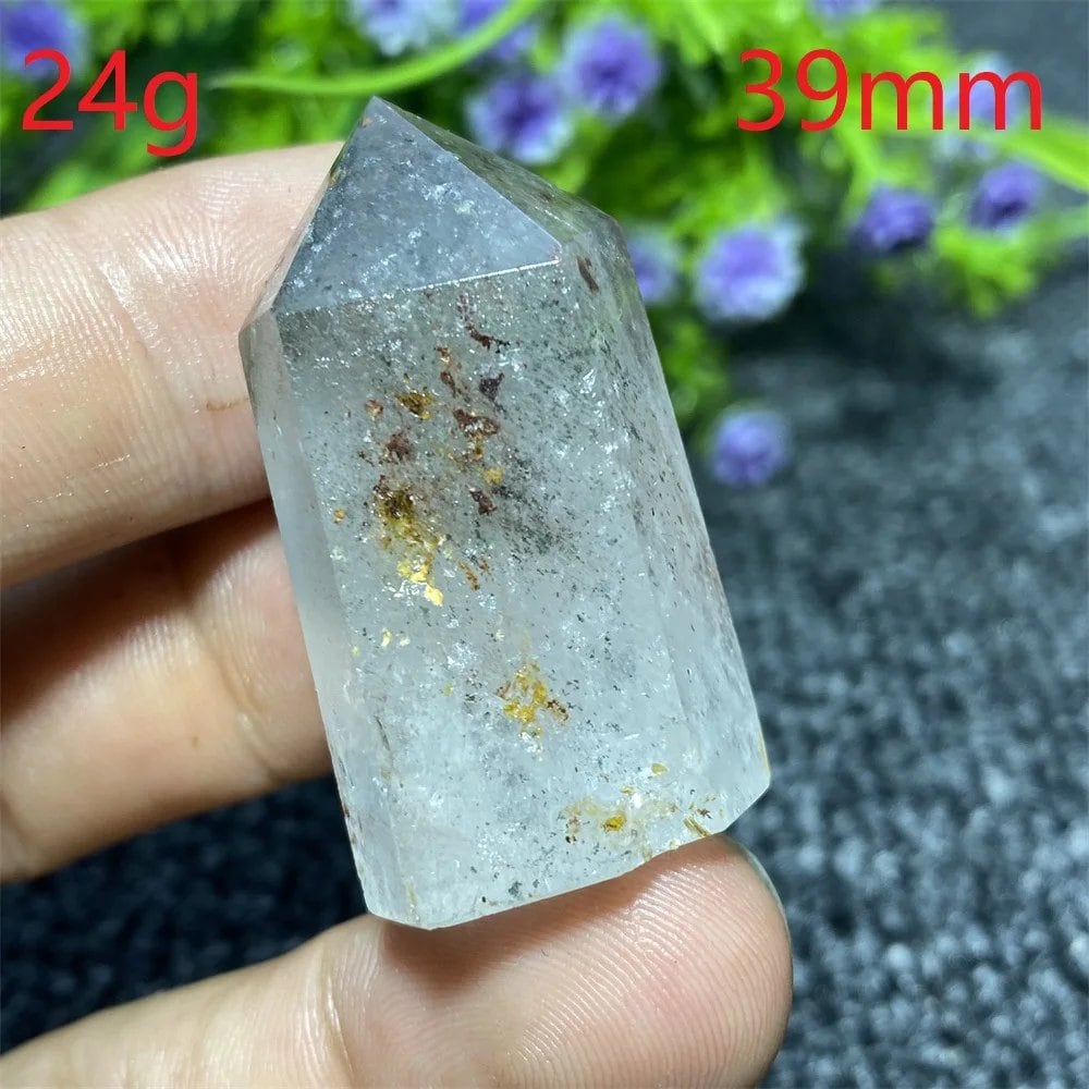 Natural Ghost Phantom Quartz Crystal Hexagonal Tower Obelisk, Spiritual Meditation, Reiki, Gift Stone, Home Decor, Parallel Import