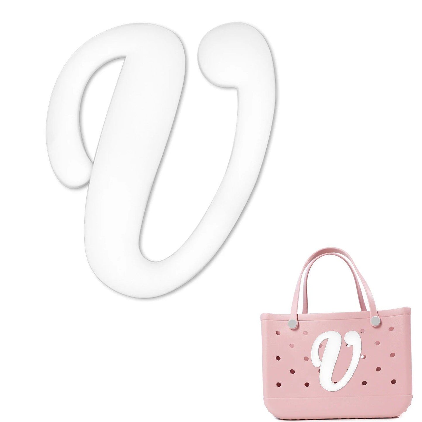 1/26 Scale PVC Greek Alphabet Bag Charms for Women, Beach Bag Decoration, Lettered Bag Accessories, Tote Bag Charms, Gift, Color, Parallel Import