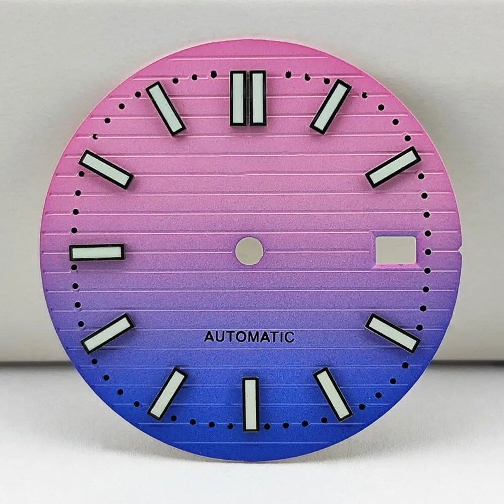30.5mm Nautilus S Dial for NH35, Green Luminous Dial, NH35/NH36 Movement Accessory, Watch Repair Tool, Parallel Import