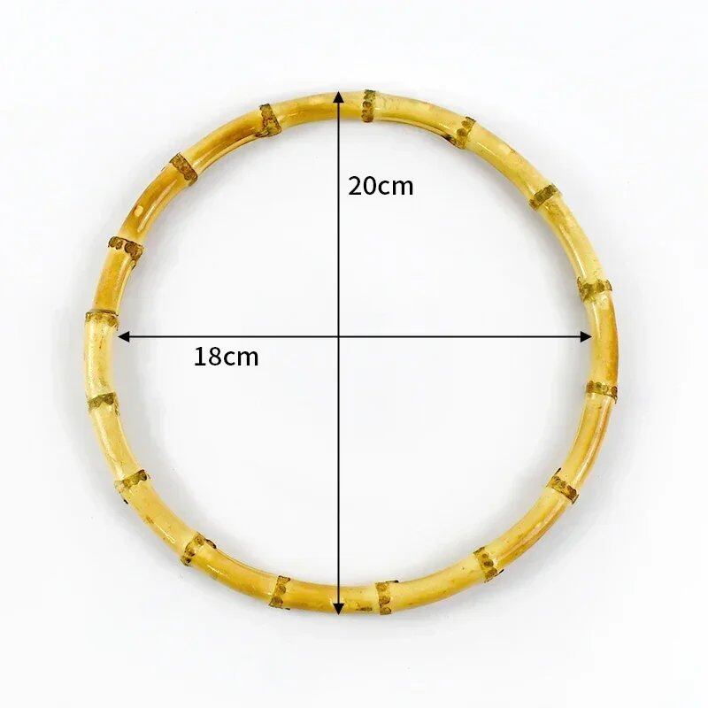 Set of 1, 2, or 4 Deep Peel Natural Bamboo Bag Handles, 7-18cm, for Women's Handbags and Pouches, Handmade DIY Bag Accessories, Size: Parallel Import