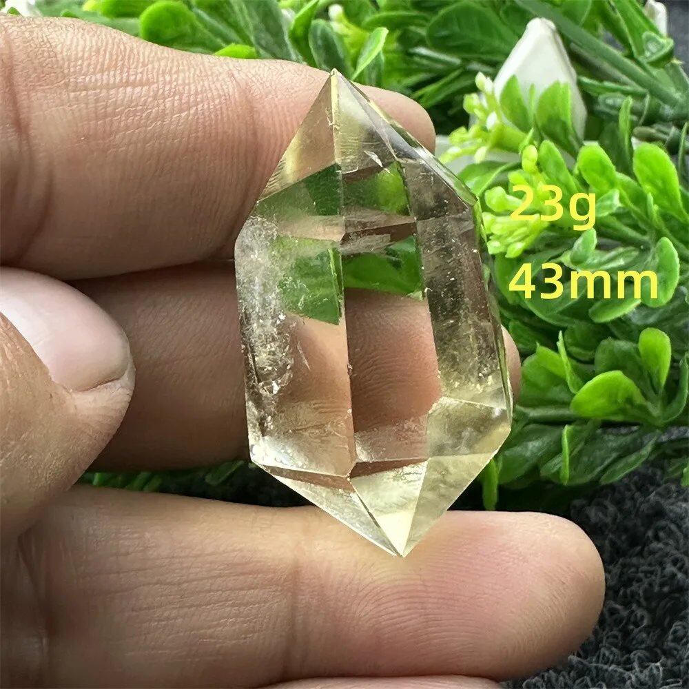 1個 天然シトリンオーラ六角両先端クリスタルワンド スピリチュアル瞑想ヒーリングストーン ホームデコレーション ガーデンフェスティバルアクセサリー カラー: 並行輸入品
