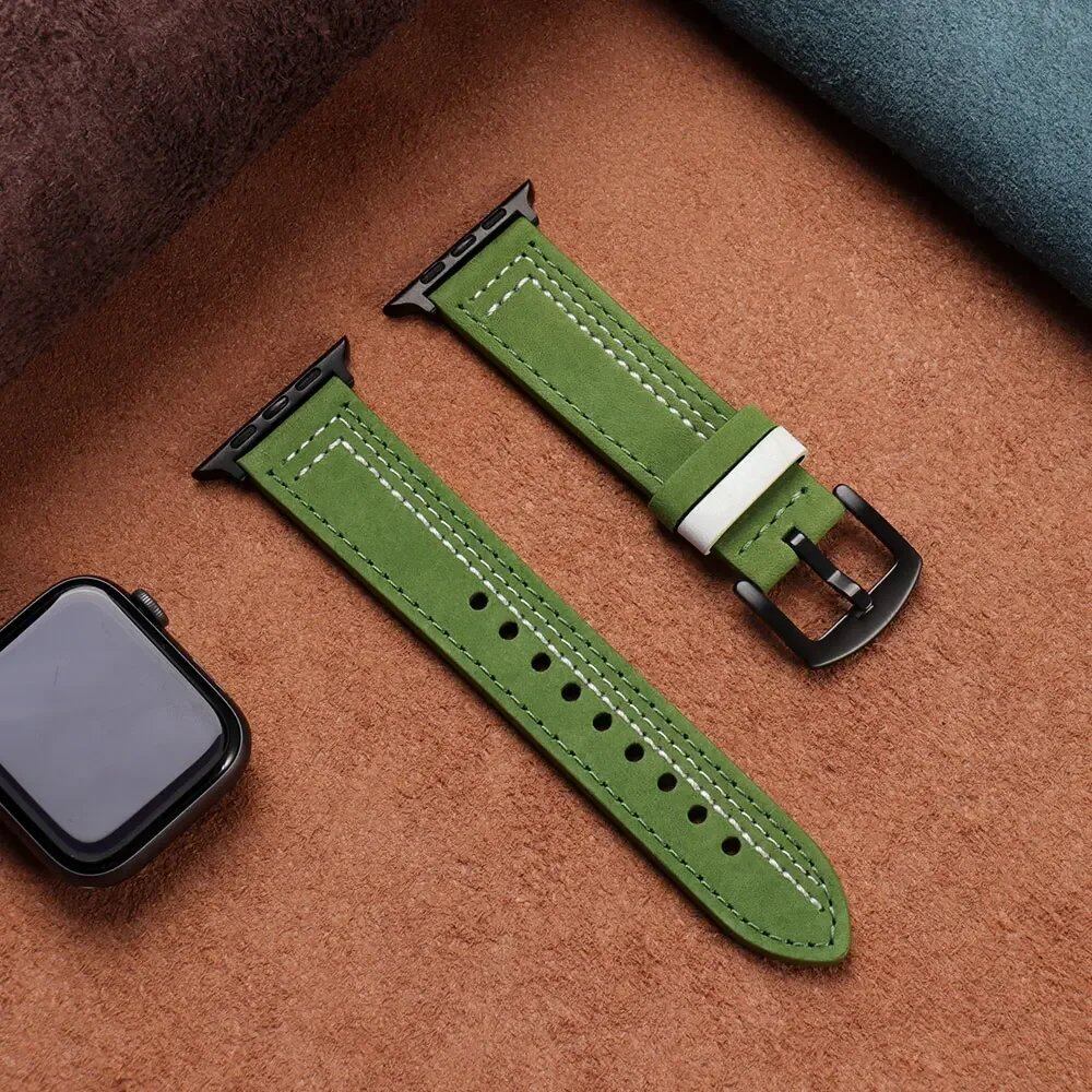 Apple Watch Leather Strap, Band, 46mm, 44mm, 45mm, 49mm, 41mm, 42mm, Accessories, Compatible with iWatch Series 5, 6, SE, 7, 8, Ultra, 9, 10, Band Color: mm, Parallel Import
