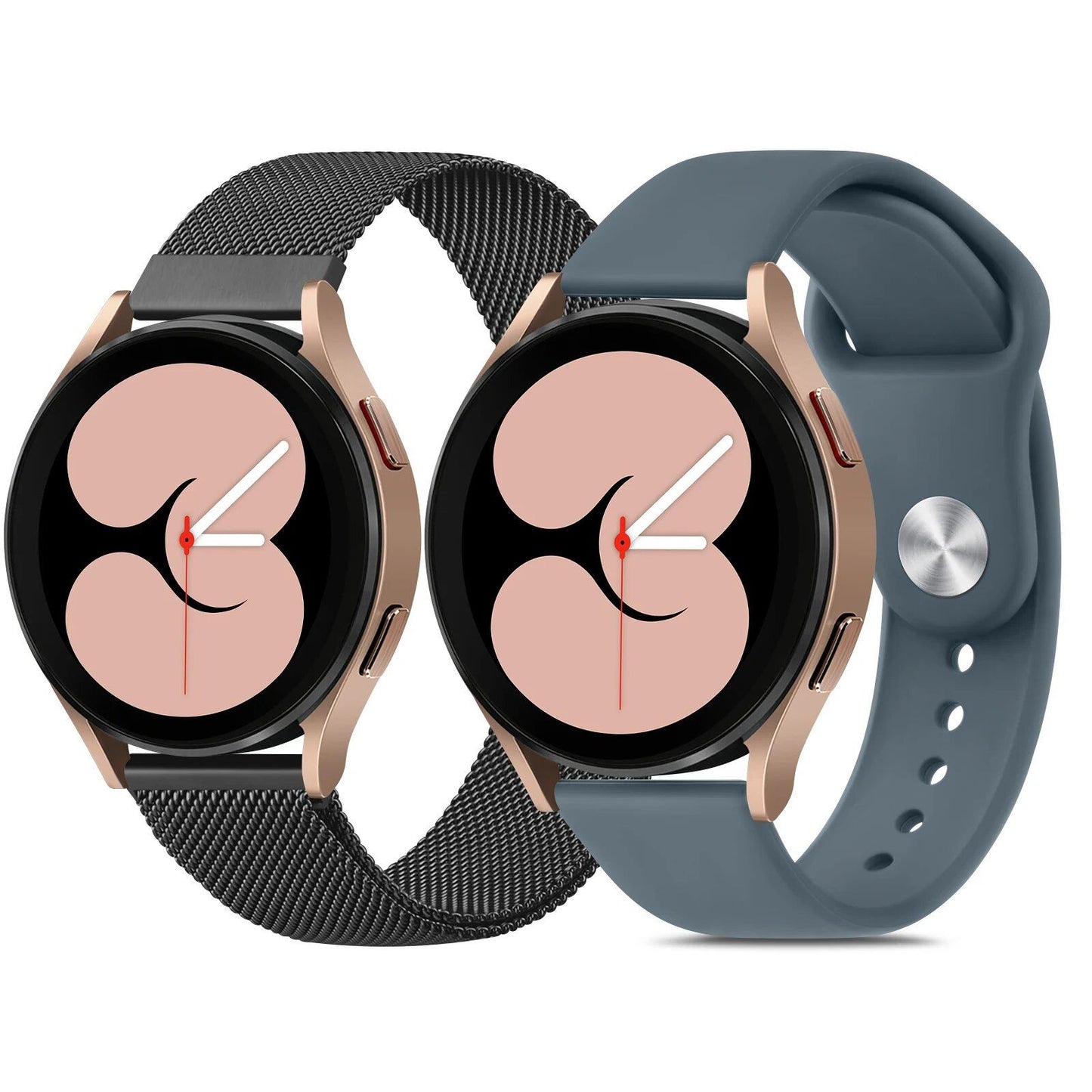 Set of 2 Samsung Galaxy Watch Straps for 3 (41mm), 5 (4), 6 (40mm), 44mm, and 5 Pro (45mm) - Compatible with Galaxy Watch 4, 6 Classic (43mm), and Active 2. Band Color: 2-Pack; Band Width: mm. Parallel Import.