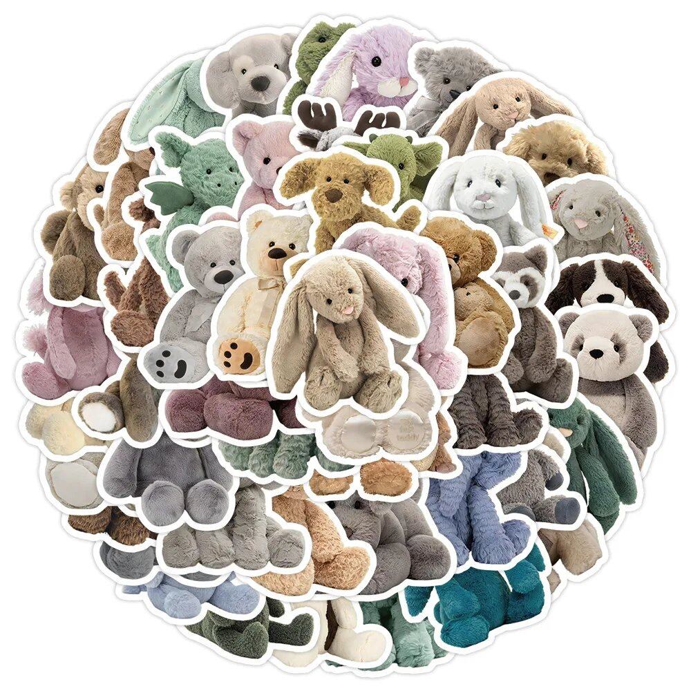 10/30/50-Piece Set of Cute Teddy Bear Doll Stickers for DIY Graffiti, Phone Cases, Scrapbooks, Water Bottles, Laptops, Guitars, Waterproof Decals, Kids Toys, Color: 0 Pieces, Parallel Import