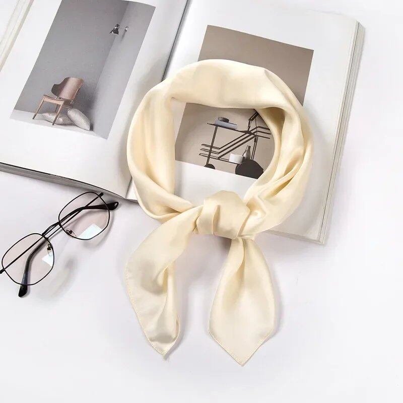 Women's 70cm Solid Shiny Satin Scarf, Square Headscarf, Stylish Neck Accessory, Bag Scarf, Wholesale Parallel Import