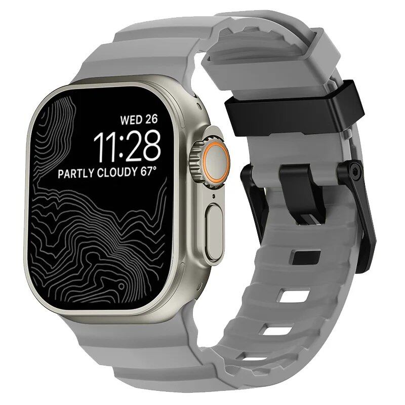 Sport Silicone Band & Titanium Metal Bracelet Strap for Apple Watch Ultra 2/10/9/8/7/6/SE/5/4 - Compatible with iWatch 42mm/44mm/45mm/46mm/49mm Band Colors: mm Parallel Import