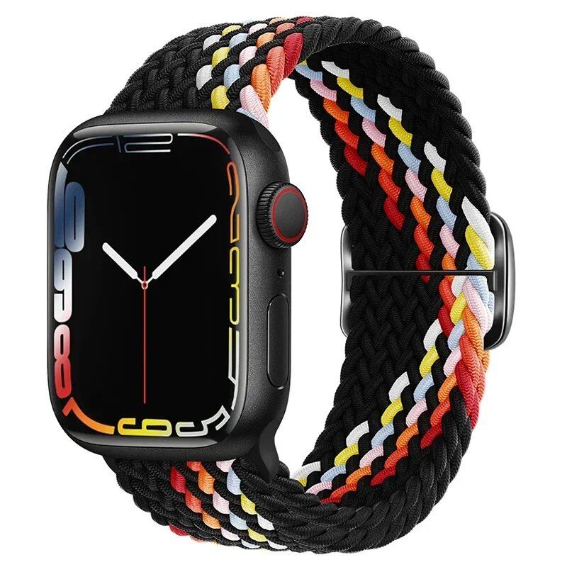 Apple Watch Ultra 2用ナイロンストラップ バンド 49mm 40mm 44mm 41mm 38mm 45mm 伸縮ブレイデッドループ リストバンド iWatch Series 9/8/7/6/SE/5/4対応 バンドカラー:mm 並行輸入品