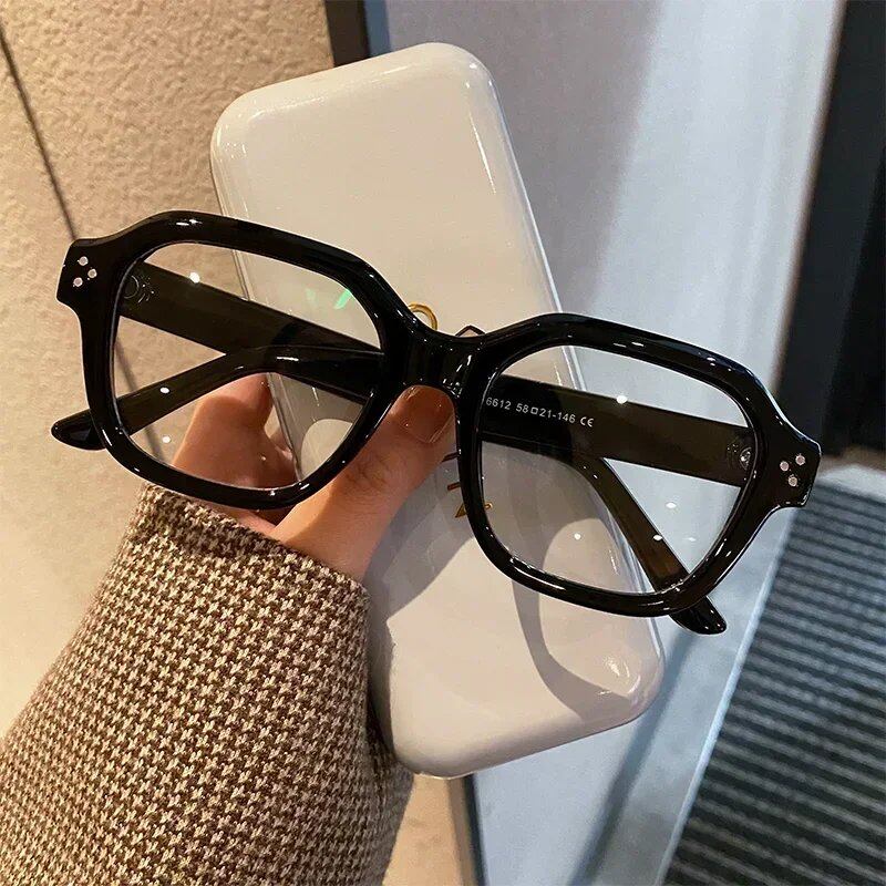 1/2 Retro Oversized Blue Light Blocking Computer Glasses Frames for Men and Women, Stylish Classic Eyewear, Ouclos Frame Color: Parallel Import