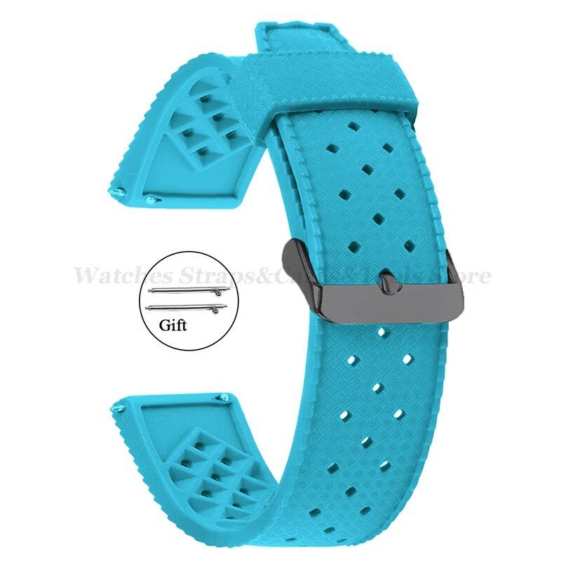 Premium-grade Tropic Silicone Watch Strap, 20mm, 22mm, Seiko, Oris, Omega, Quick Release, Diving, Waterproof, Rubber Bracelet, Band Color: mm, Parallel Import