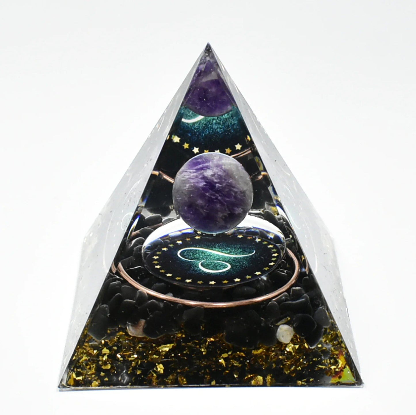 12 Zodiac Signs Orgonite Pyramid, 5cm, Horoscope Healing, Natural Quartz Crystal, Lucky Energy, Chakra, Reiki, Orgonite, Power Stone, Birthday Gift, Parallel Import