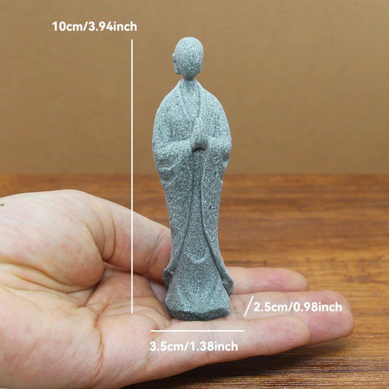 小さな石の僧侶 仏像 チベット仏教 庭園 盆栽 禅 オーナメント 瞑想 ホームデコレーション 水槽装飾 並行輸入品
