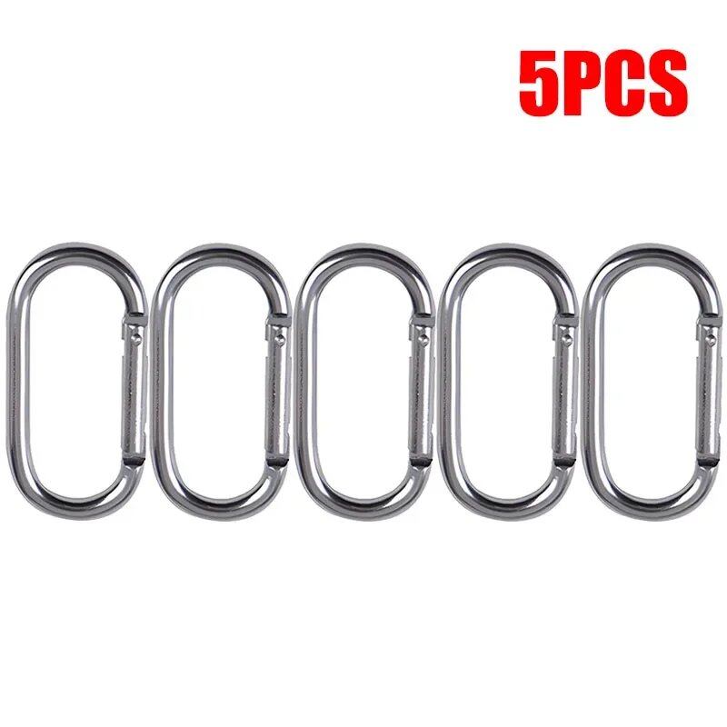 1/5 Black Oval Carabiner Hanging Buckle, Small Carabiner for Water Bottles, Harness Accessories, Parallel Import