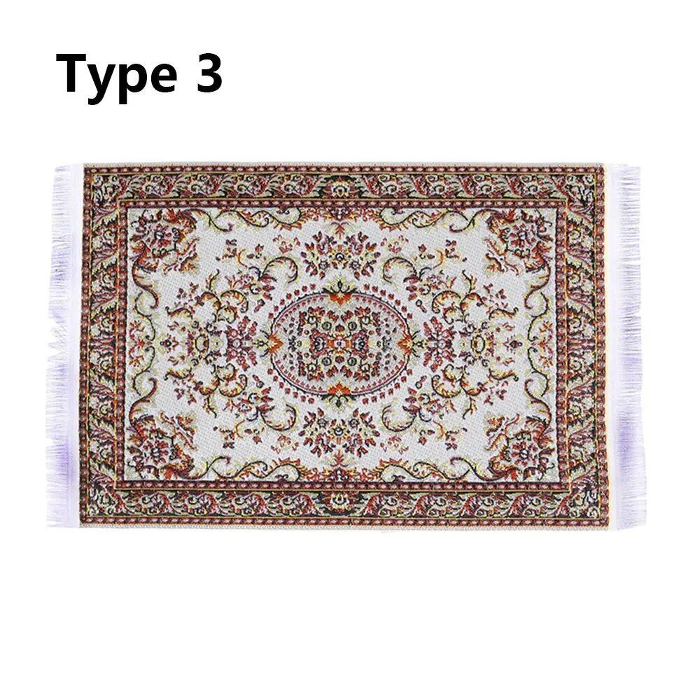 1/12 Scale Turkish Miniature Woven Rug, Dollhouse Carpet, Play House, Mini House Decoration, Floor Mat, Doll Accessories, Parallel Import