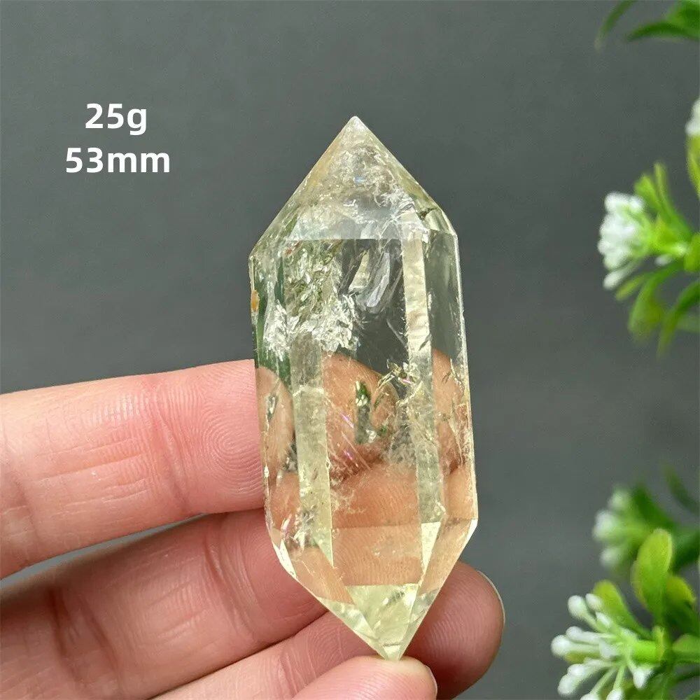1個 天然シトリンオーラ六角両先端クリスタルワンド スピリチュアル瞑想ヒーリングストーン ホームデコレーション ガーデンフェスティバルアクセサリー カラー: 並行輸入品