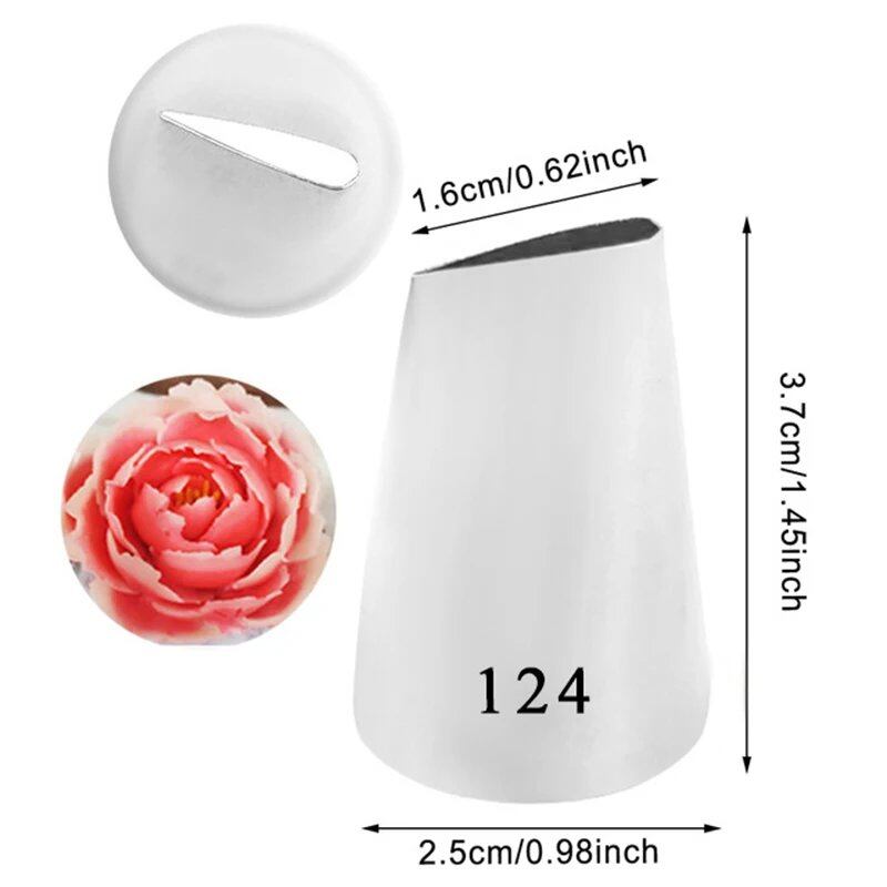 Rose Petal Piping Nozzles, Stainless Steel Decorating Nozzle Set, #124, #125, #126, #127, #128, for DIY Icing, Cupcake & Cake Decorating Tools, Color: 12, Parallel Import