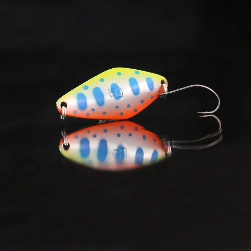 1/5 Spoon Lure, 5g, 40mm, Metal Spinner, Pesca Colorful Copper Sequin, Hard Bait, River Stream, Freshwater, Bass, Pike, Trout, Parallel Import