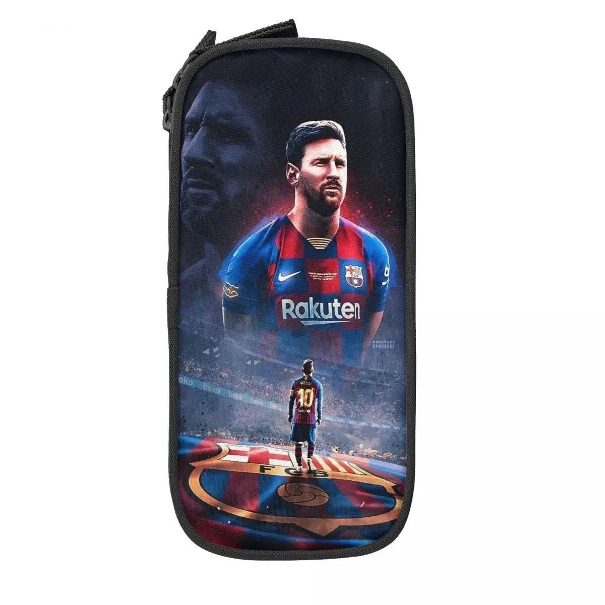 Soccer Messi Pencil Case, Large Capacity, Student Pencil Case, Stationery, School Supplies, Makeup Pouch, Size: L; Parallel Import