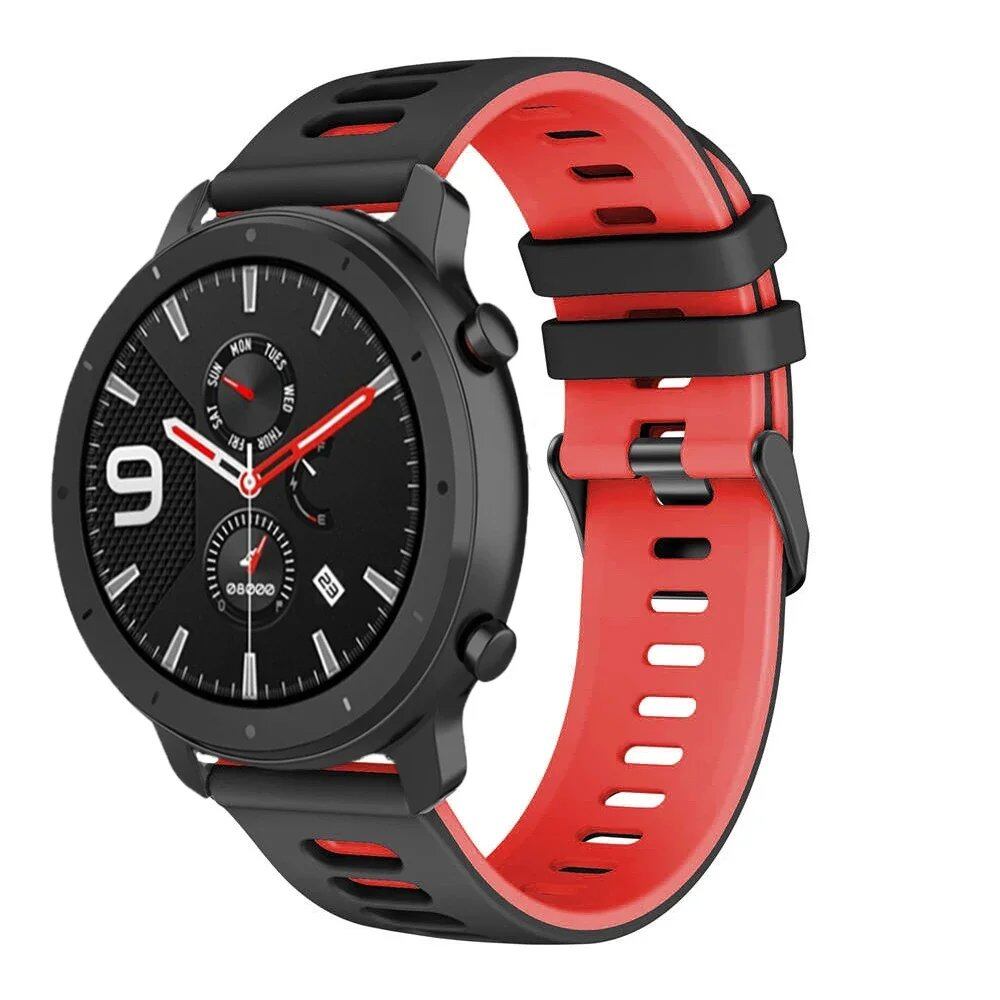 Compatible with Amazfit GTR 47mm/2/2e/Stratos 3/GTR 4/3 Pro/GTS 4 Mini/2/2E/3, 20mm/22mm Silicone Band Strap, Replacement Band, Band Color: mm, Universal, Imported