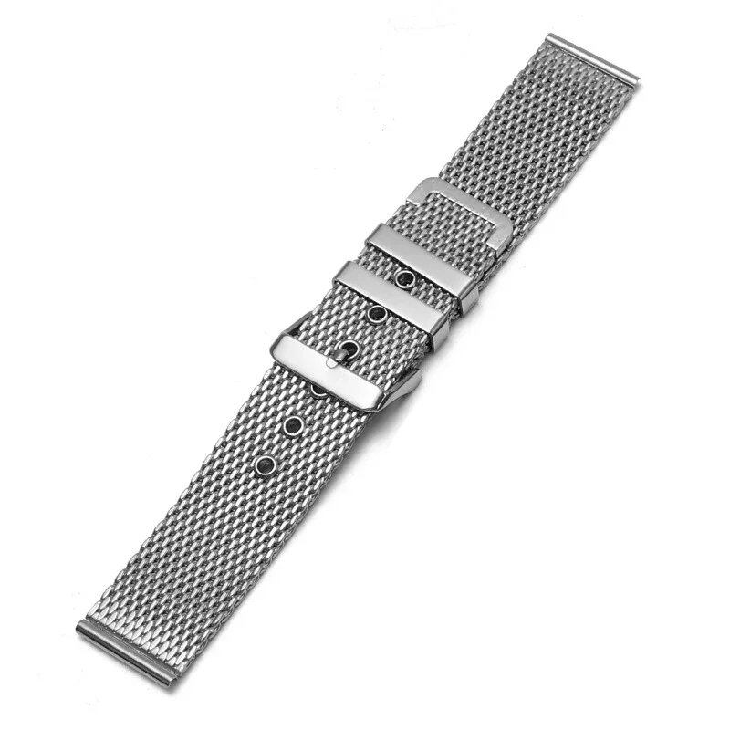 1.0mm Milanese Mesh Loop Stainless Steel Watch Band, DW Universal Bracelet, Compatible with 18mm, 20mm, 22mm, and 24mm Omega Bracelets. Band Color: 1.0mm Mesh (No Logo); Band Width: mm. Parallel Import.