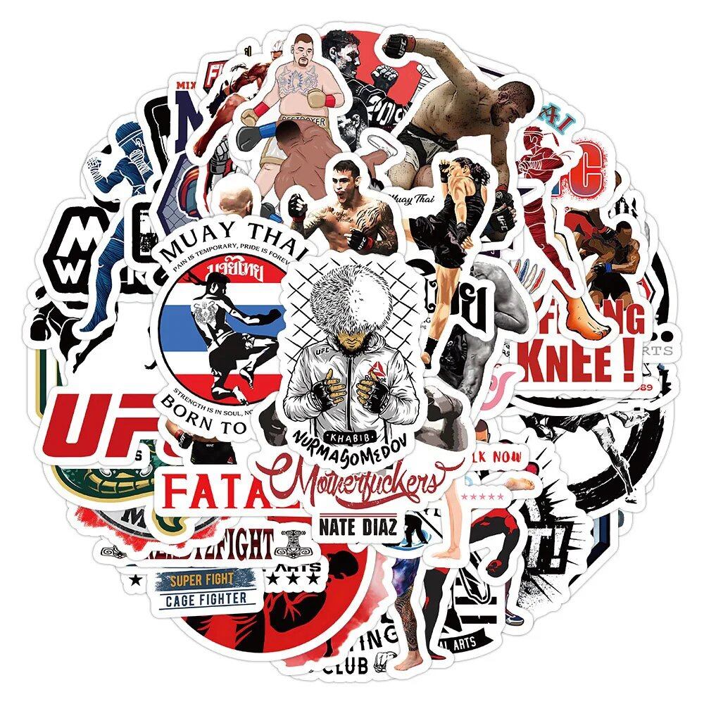 10/30/52枚入り クールなボクシング・レスリングスポーツ キャラクターステッカー DIY ラップトップ スーツケース スケートボード グラフィティデカール 子供のおもちゃ ギフト 並行輸入品