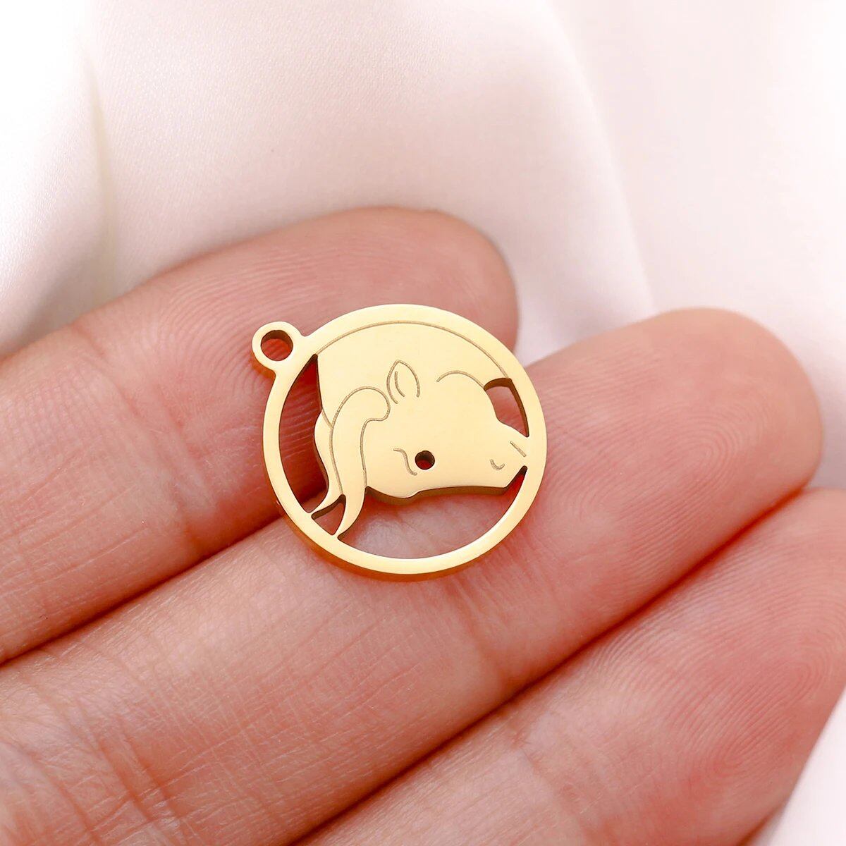 Set of 5 Round Hollow Zodiac Sign Pendants, Stainless Steel, 12 Constellation Charms, DIY Necklace, Bracelet, Jewelry Making, Metal Color: Parallel Import