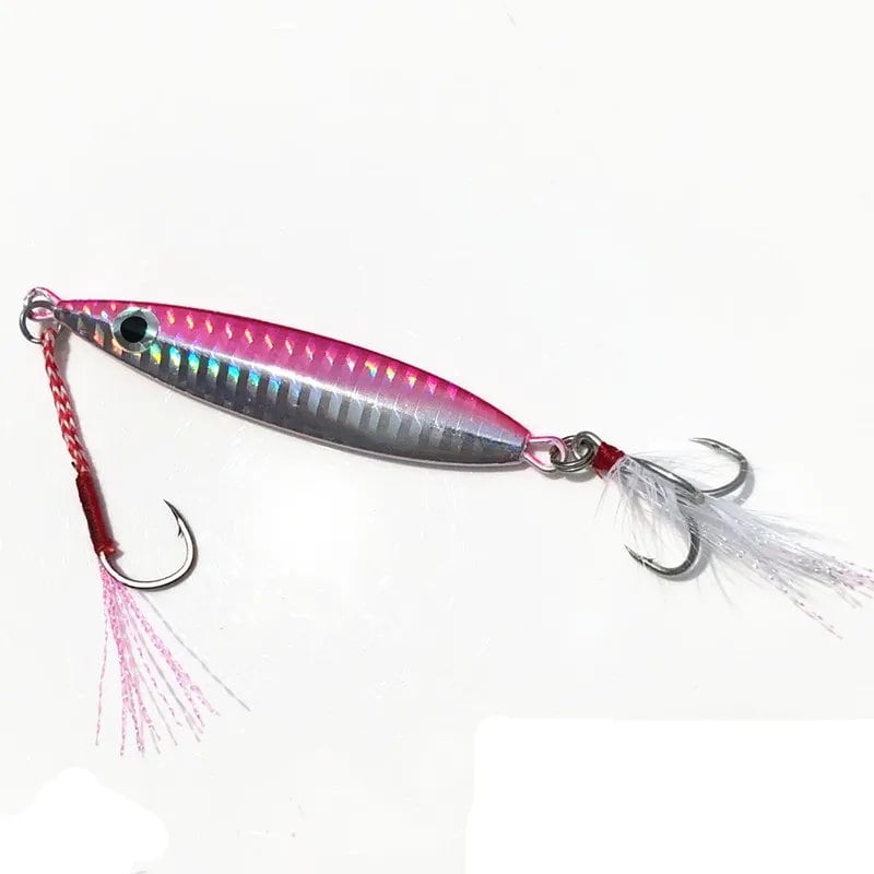 Mackerel Fish Bait, Slow Shake Jig Bait, Lure, 20g, 30g, 40g, 60g, Long Cast, Jig, Feather Hook, Artificial Lure, Sold Individually, Size: Hook; Parallel Import