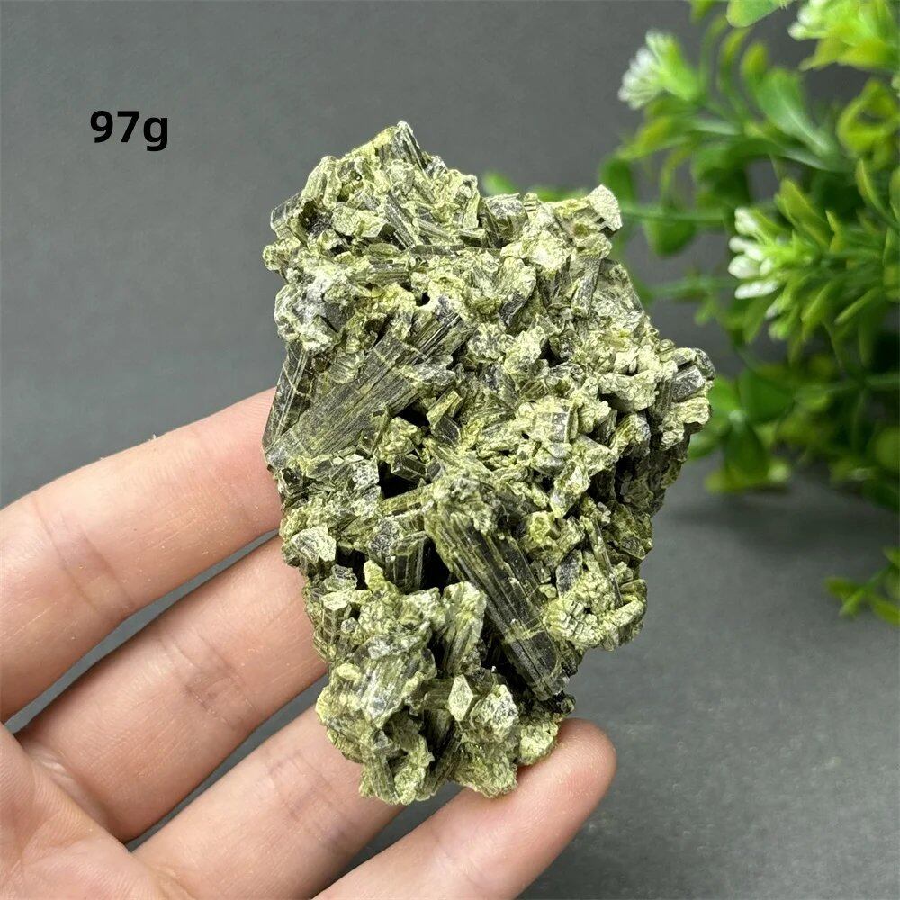 Natural Green Tourmaline Rough Stone Specimen Collection for Aura Healing, Meditation, and Energy Chakra Use. Gemstone Home Furnishing Gift. Parallel Import.