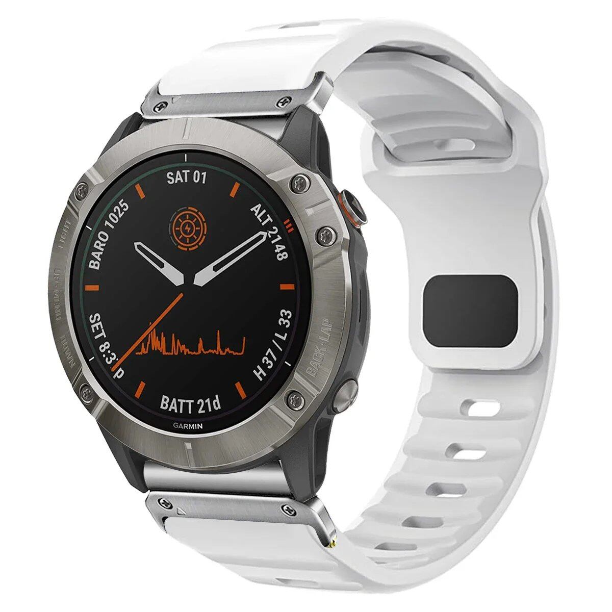 QuickFit Silicone Strap for Garmin Fenix 8, E, 7, 7X, 6X, Pro, 5X Plus, Epic, Pro Gen 2, 47mm, 51mm, Enduro 3, Gapless, 22mm, 26mm, Watch Band, Size: 2; Ships from: Parallel Import