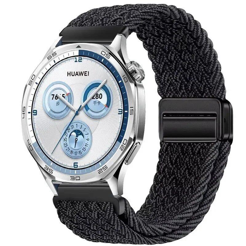 22mm Nylon Loop Strap for Huawei Watch GT5 Pro / GT4 / GT3 / GT2e (46mm) - Compatible with Huawei Watch 4 / 3 Pro Wristband Accessory, Band Color: ; Band Width: 22mm, Parallel Import
