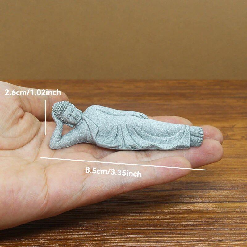 石仏像 小さな僧侶 チベット仏教フィギュア 禅ガーデン ヨガオーナメント 瞑想 ホームアクアリウム装飾 並行輸入品