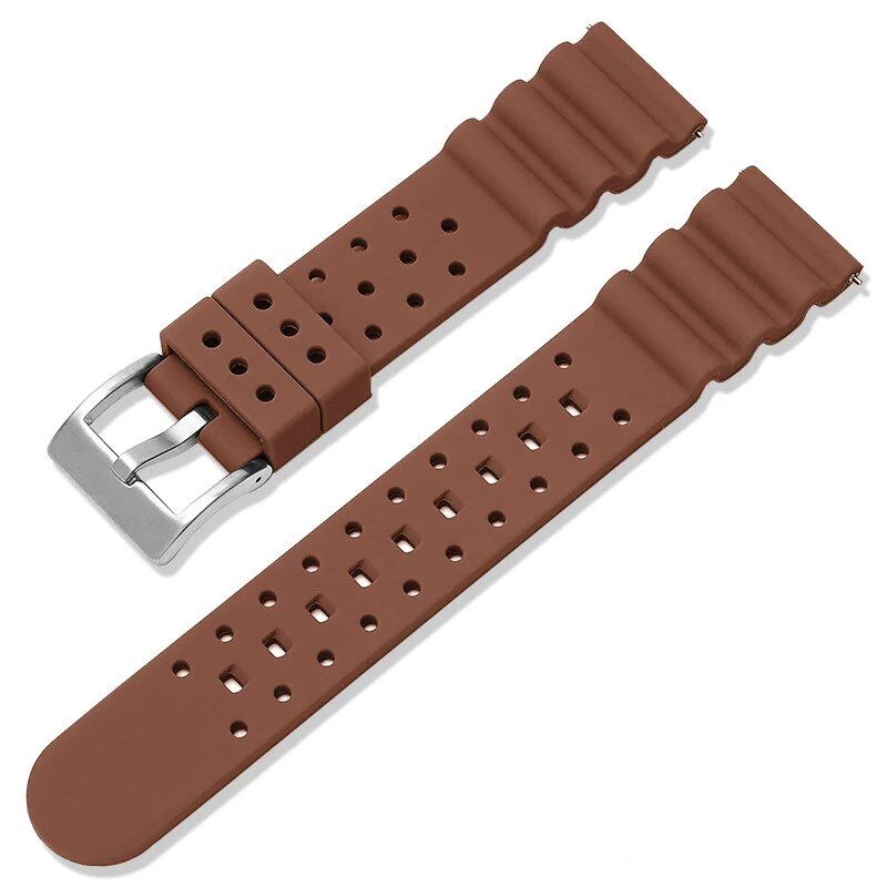 20mm/22mm Silicone Strap Compatible with Seiko/Omega/Longines Aqua Ghost Dive Watches, Black & Green, Waterproof, Replacement Watch Band, Band Color: mm, Parallel Import