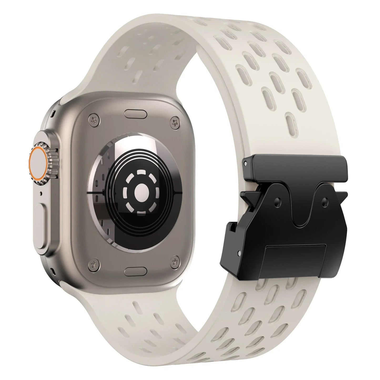 Breathe Silicone Band for Apple Watch - Compatible with Series 10/9/8/7/6/5/4/SE/Ultra 2 (including 49mm) and sizes: 46mm/45mm/44mm/42mm. Band Colors: 42mm, 44mm, 45mm, 49mm, S10-46mm. Ships from: Parallel Import.