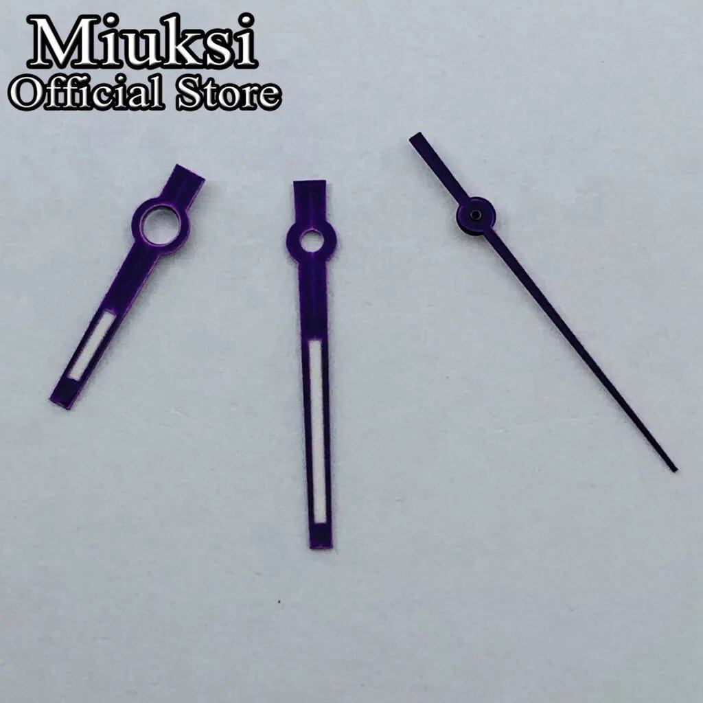 Miukushi Silver, Rose Gold, Blue, Black, Red Watch Hands with Green Luminous Hands, Compatible with NH35, NH36, ETA2824, 2836, PT5000, and Miyota 8215 Movements, Parallel Import
