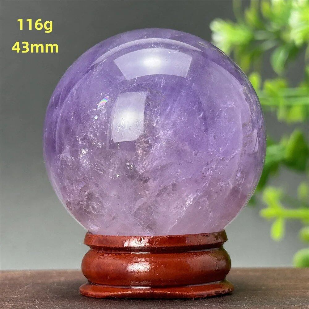 天然アメジスト ボール 水晶玉 ホームオフィスデコレーション エネルギー ウィッカ レイキ スピリチュアル 瞑想 魔術 占い カラー: 並行輸入品